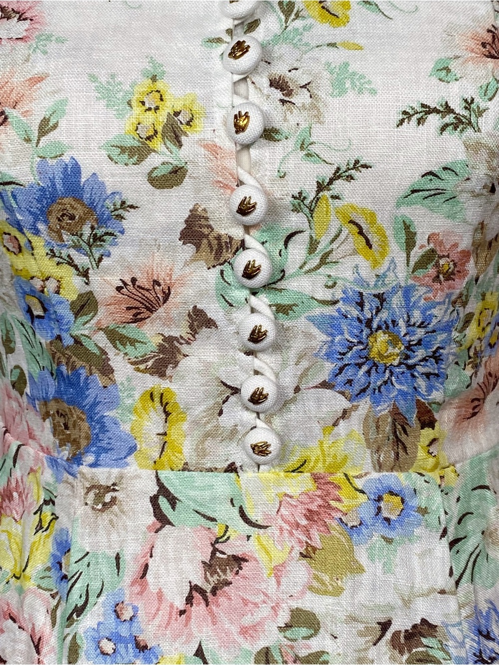 Zimmermann Matchmaker Floral Linen Midi Dress size 0/us size 4 - Picture 7 of 14